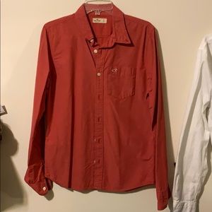 Reddish/pinkish Hollister long sleeve button up